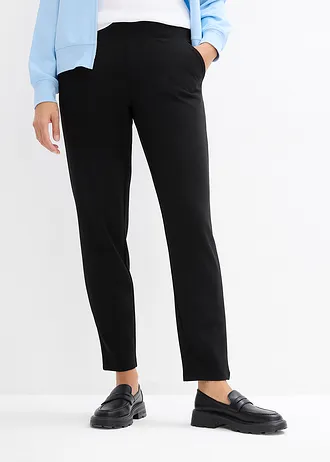 Pantaloni cu talie confortabilă din material scuba • negru • magazin bonprix