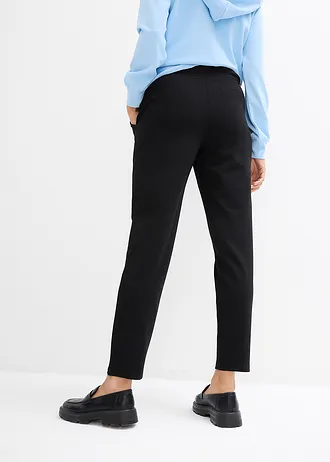 Pantaloni cu talie confortabilă din material scuba • negru • magazin bonprix