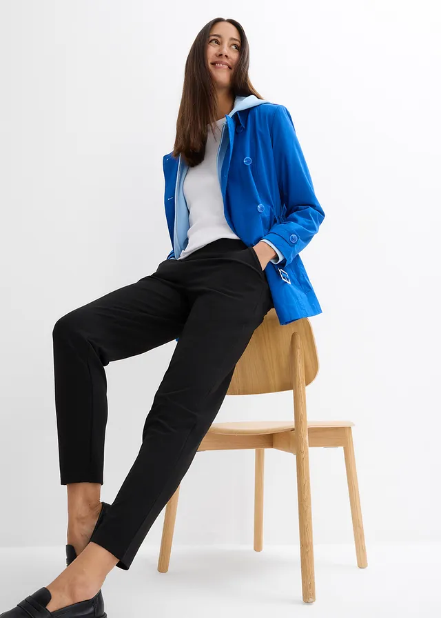 Pantaloni cu talie confortabilă din material scuba • negru • magazin bonprix