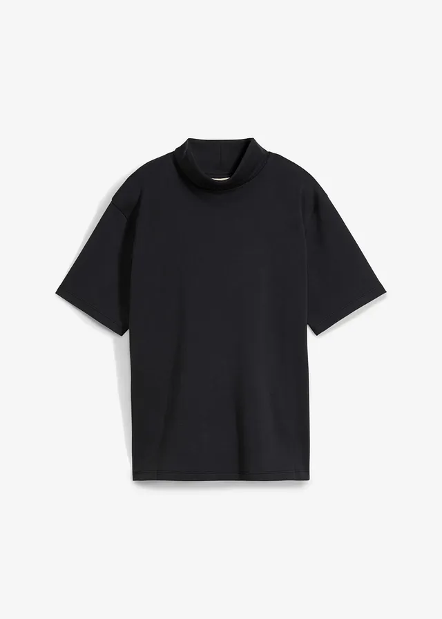 Tricou cu guler rulat din bumbac organic 100%