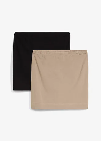 Stretch jersey rok met biologisch katoen (set van 2)