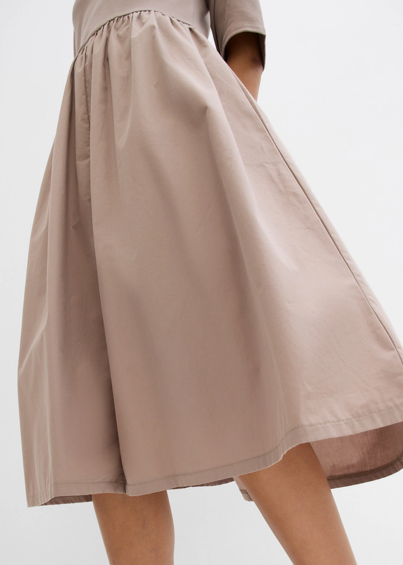 Rochie midi din bumbac 100% • gri-bej • magazin bonprix