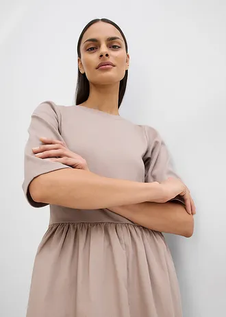 Rochie midi din bumbac 100% • gri-bej • magazin bonprix