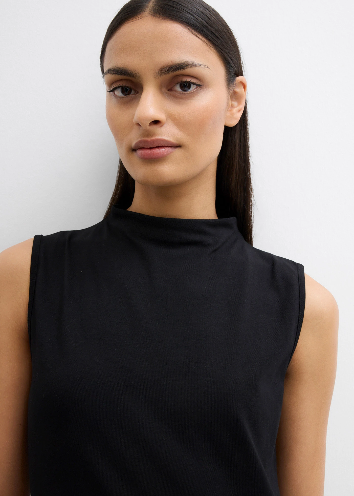 Top din mix de material elastic cu bumbac • negru • magazin bonprix