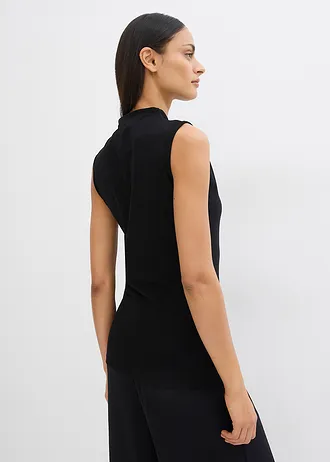 Top din mix de material elastic cu bumbac • negru • magazin bonprix