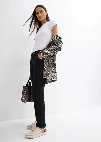 Twill broek in een elastische katoenmix • zwart • bonprix online shop