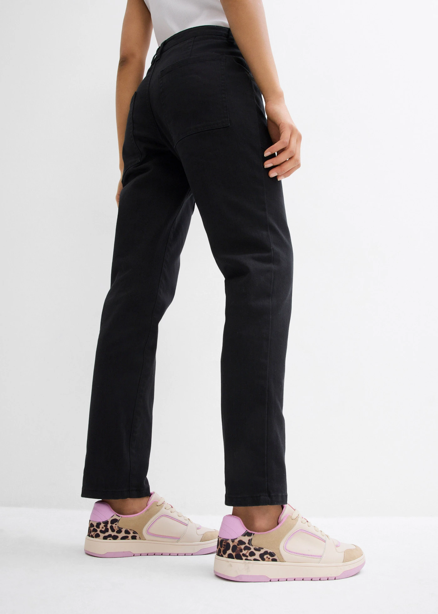 Twill broek in een elastische katoenmix • zwart • bonprix online shop