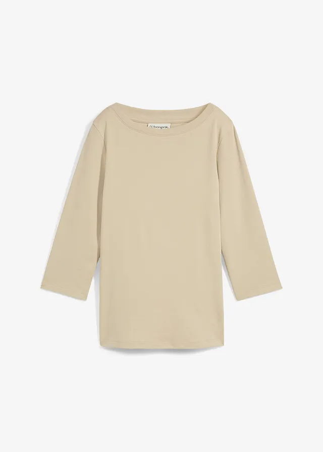 Póló tiszta, nehéz bio-pamutból • világosbarna • bonprix áruház