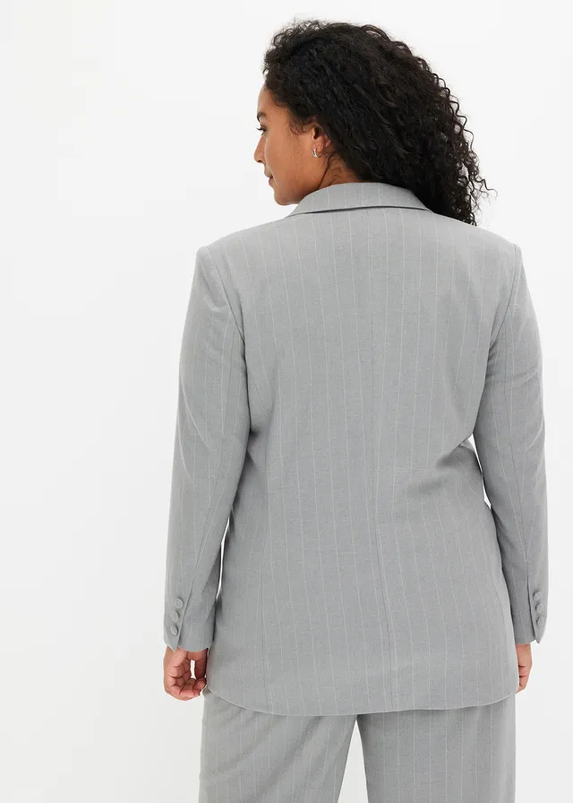 Blazer à rayures tennis, Couleur: gris/beige rayé