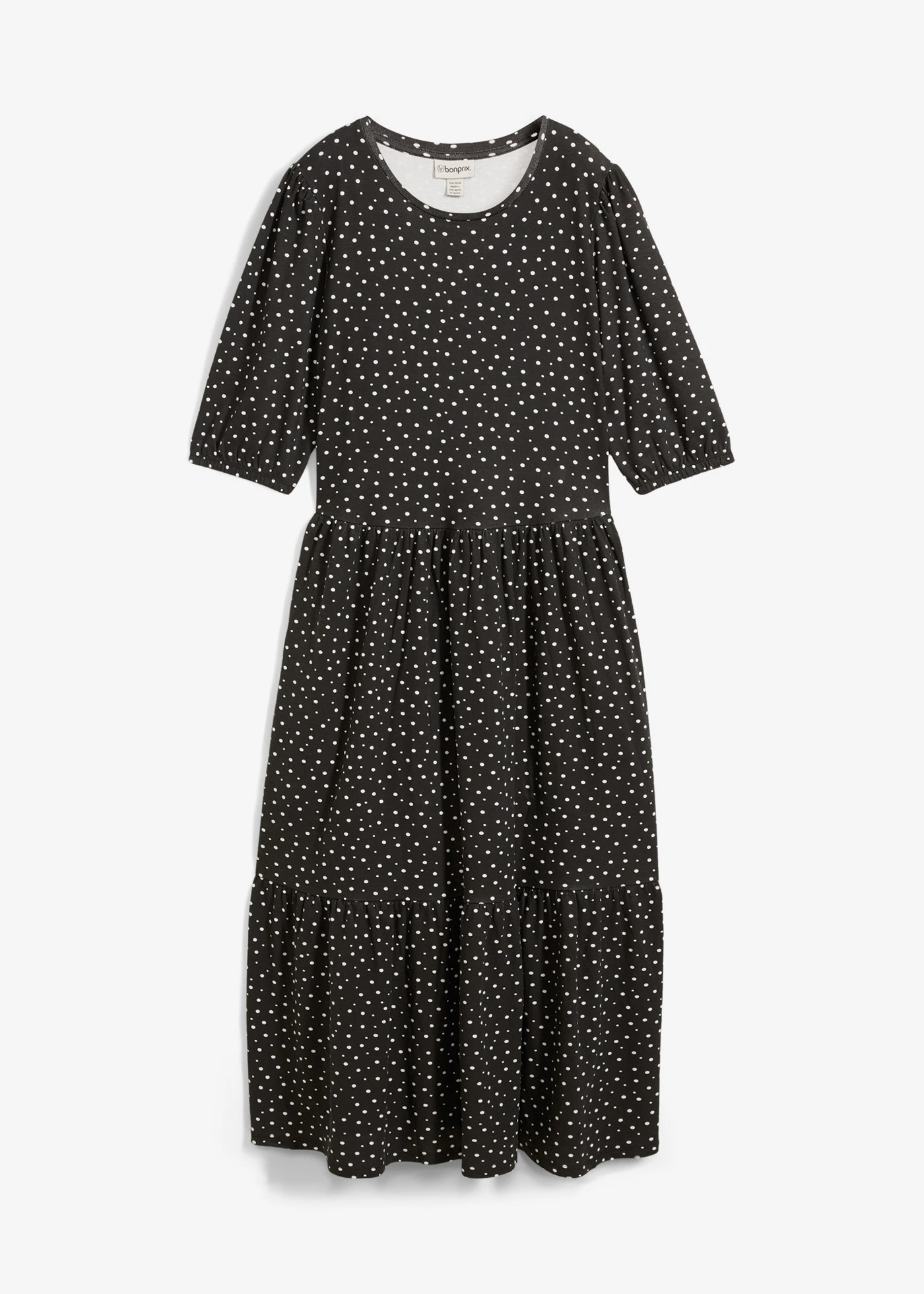 Shirtjurk van katoen • gestipt zwart/wolwit • bonprix online shop