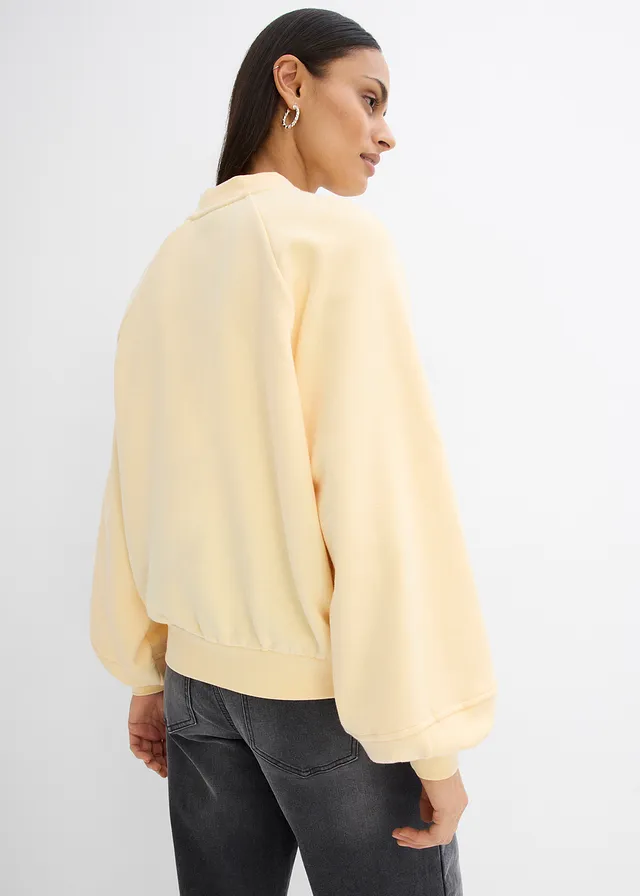 Bomber met ballonmouwen, Kleur: lichtgeel