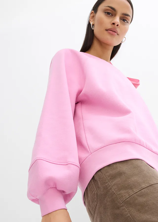 Sweat-shirt ample, asymétrique • rose glycine • product-page.page-title-suffix