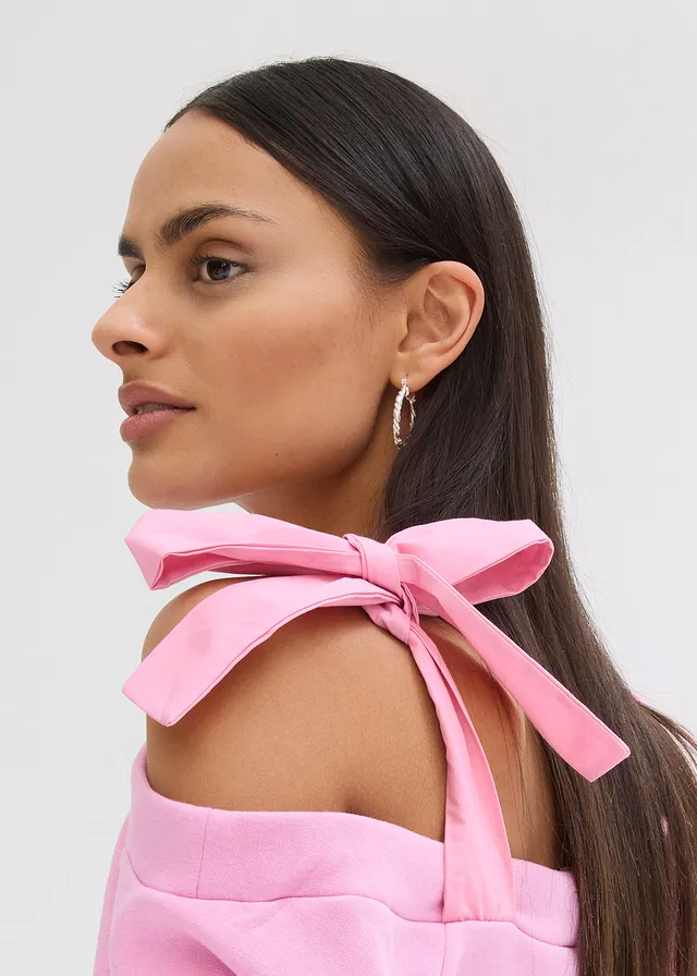 Wijde one shoulder sweater • bloesem roze • product-page.page-title-suffix
