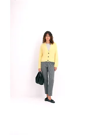 Pantalon élastiqué avec nervures devant • gris chiné chiné • Boutique bonprix