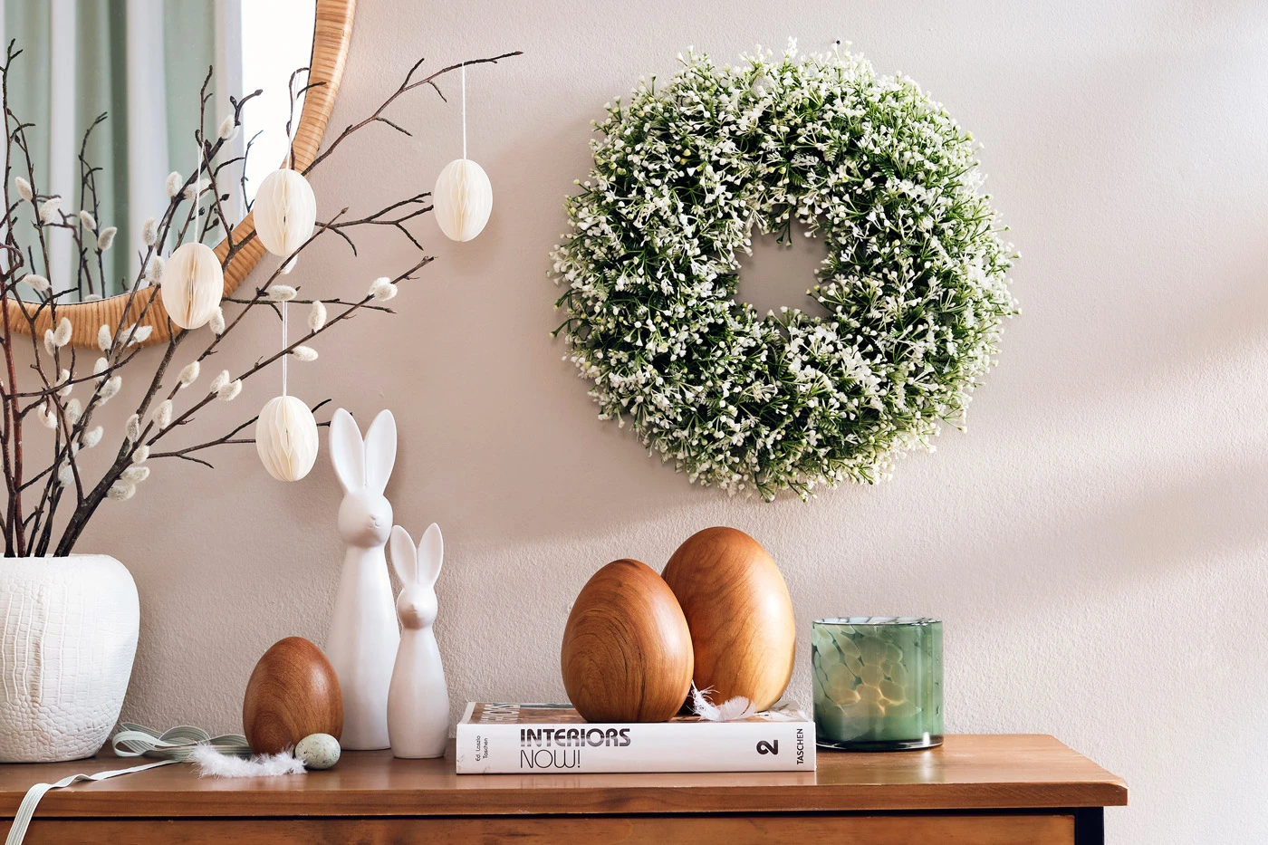 Hangdecoratie met papieren eieren (set van 6) • ecru • bonprix online shop