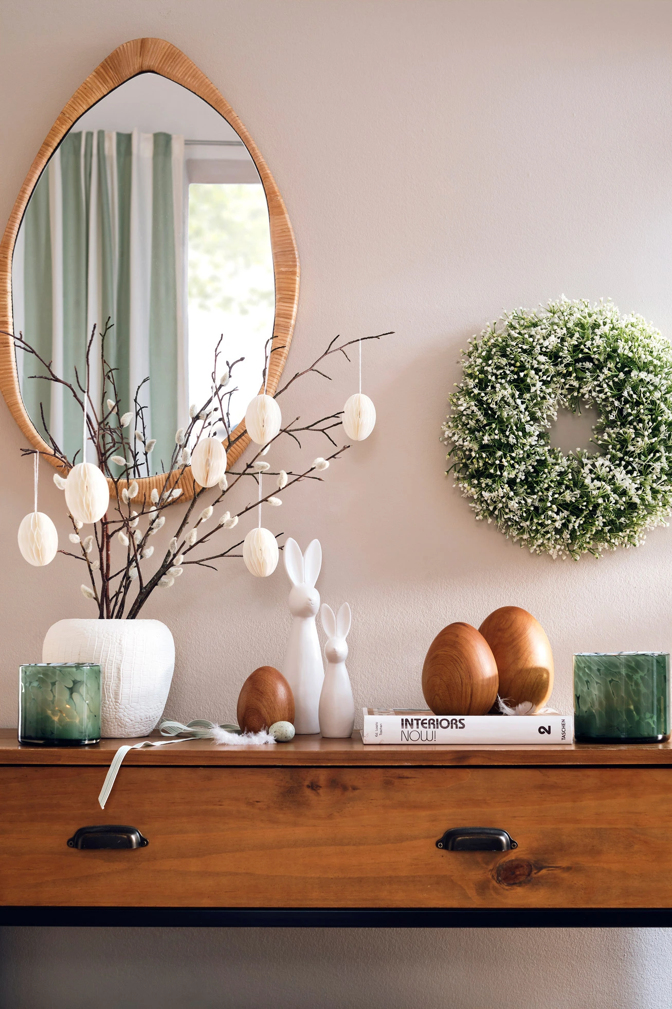 Objet déco Lot de 3 œufs de Pâques aspect bois • beige naturel • Boutique bonprix