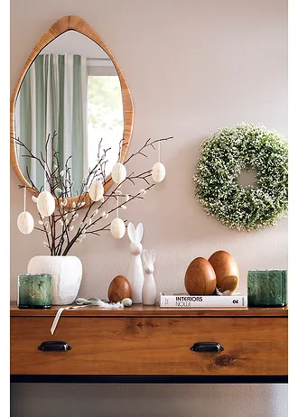 Decoratieve hazen (2-dlg. set), Kleur: crème