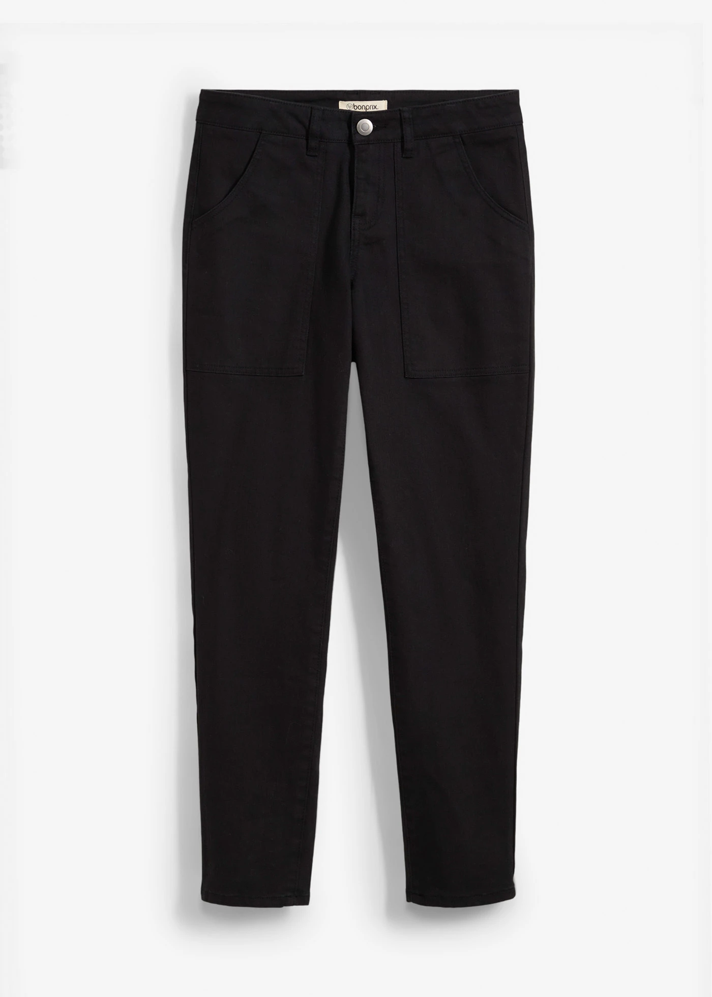 Twill broek in een elastische katoenmix • zwart • bonprix online shop