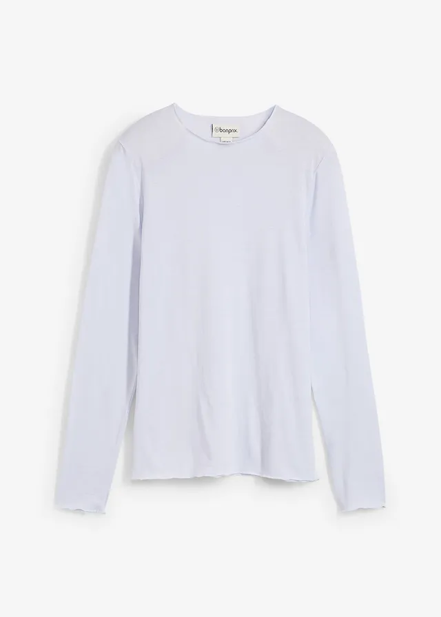 Semi-transparante longsleeve • zachtblauw • bonprix online shop