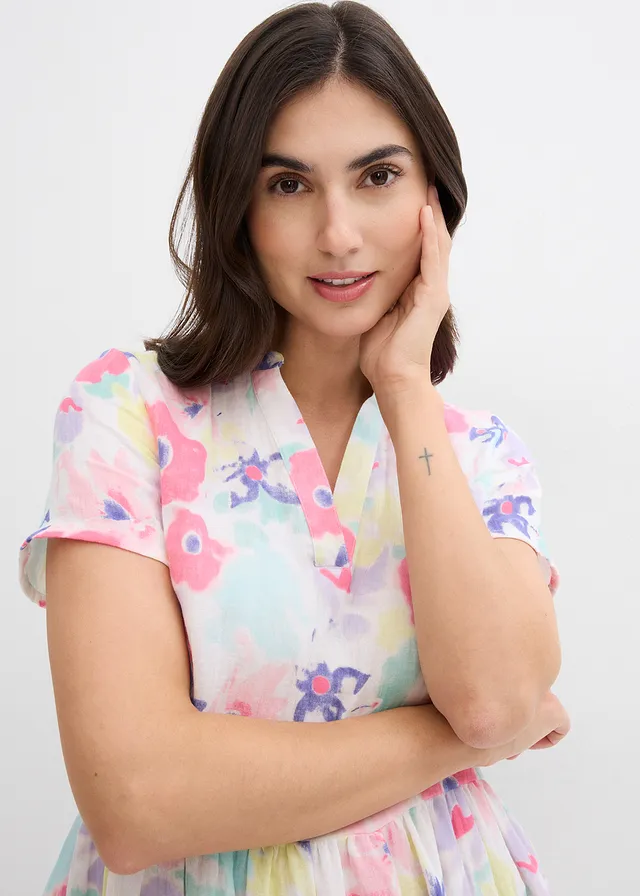 Robe en gaze de coton • multicolore à fleurs • product-page.page-title-suffix