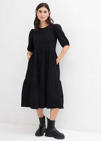 Rochie din tricot din bumbac 100% • negru • magazin bonprix