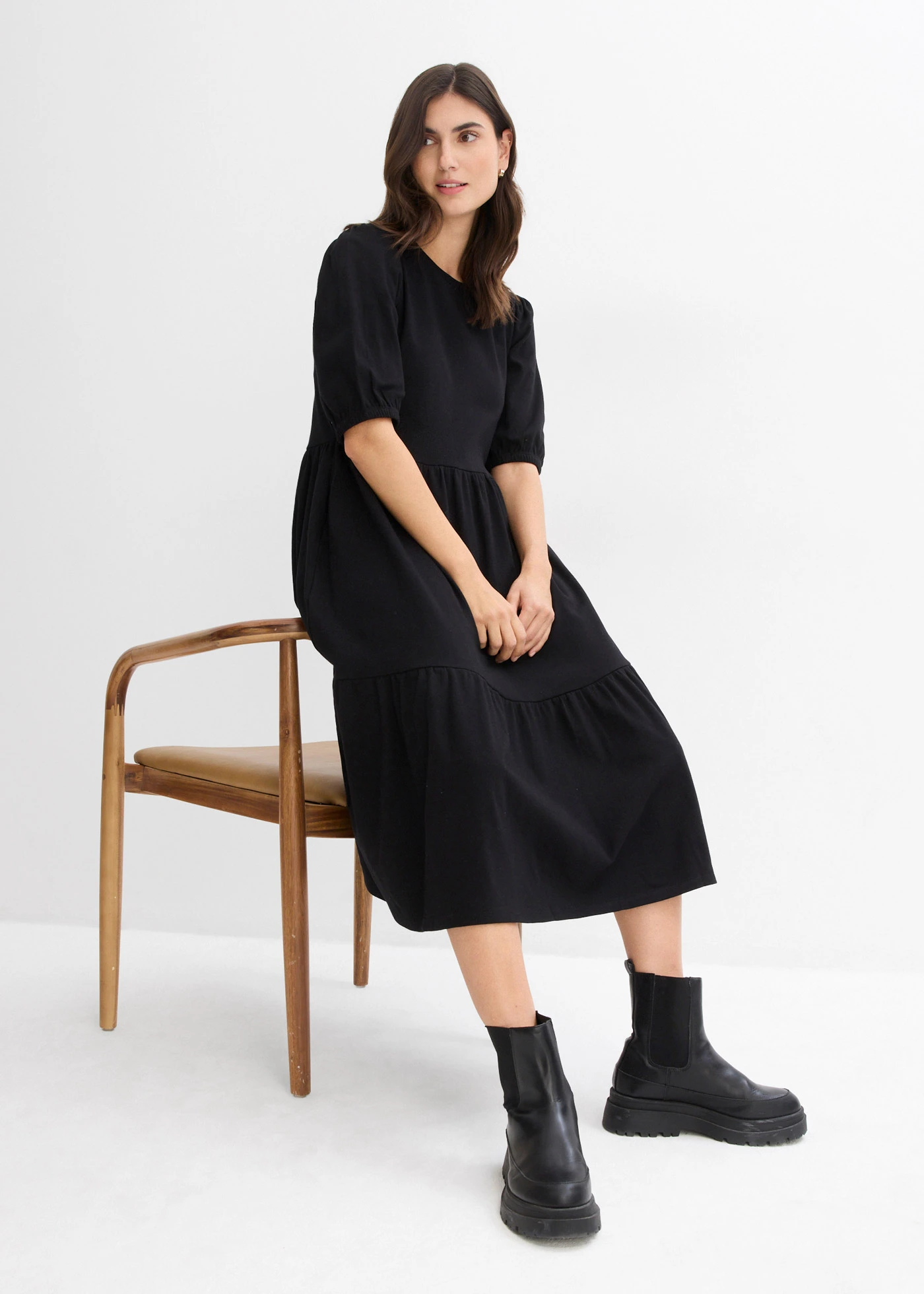 Shirtjurk van puur katoen • zwart • bonprix online shop