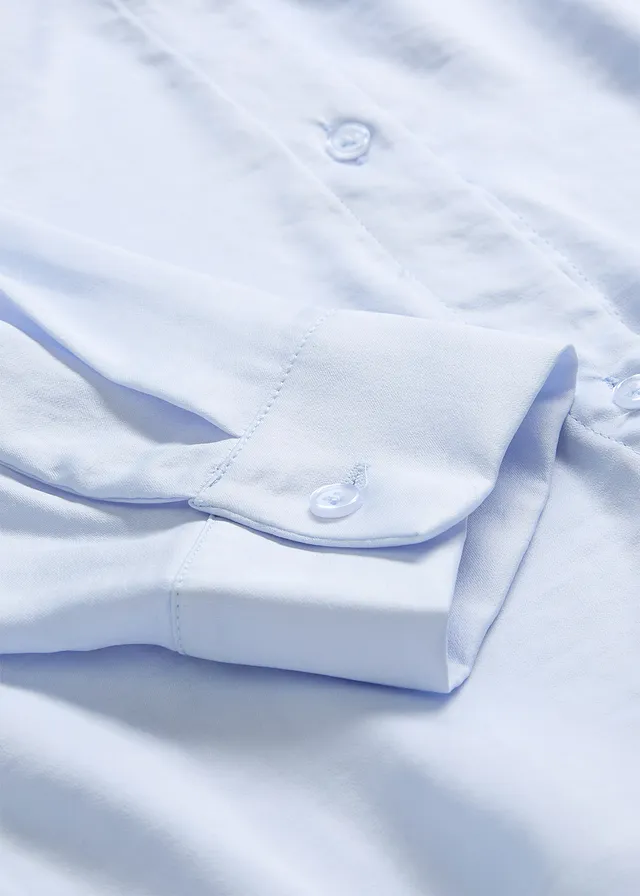 Overhemdblouse van soepel satijn • zachtblauw • product-page.page-title-suffix