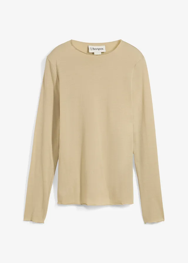 Semi-transparante longsleeve • rookkaki • bonprix online shop