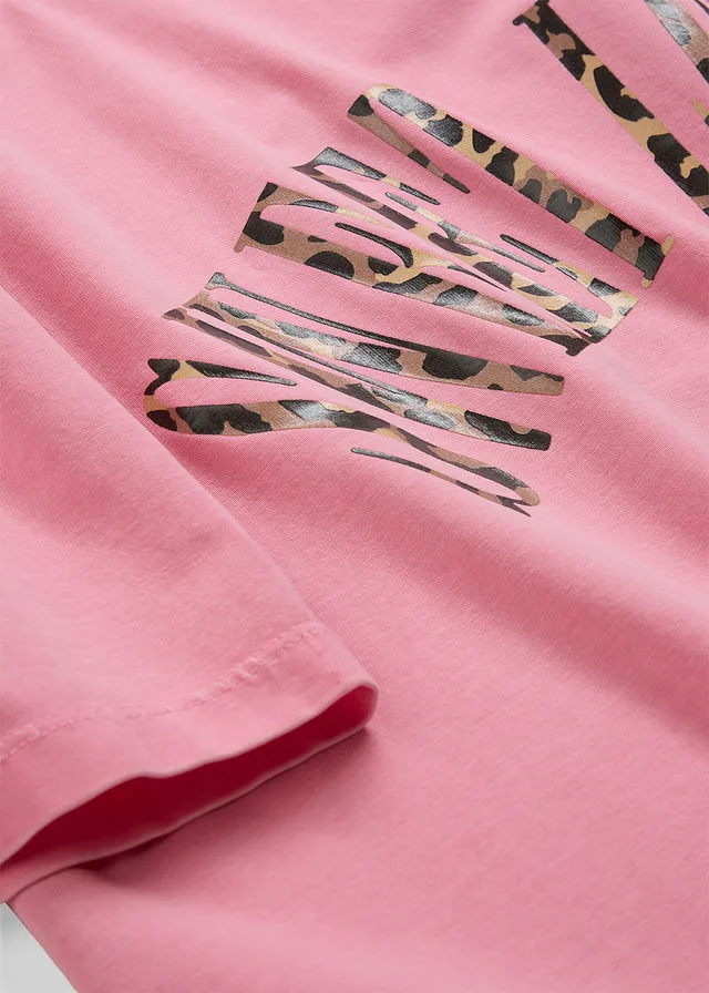 Oversized shirt in een zachte katoenmix • bloesempink met print • product-page.page-title-suffix