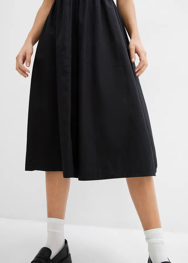 Midi jurk van puur katoen • zwart • product-page.page-title-suffix