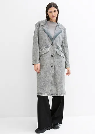 Trenchcoat van twill, Kleur: antraciet washed