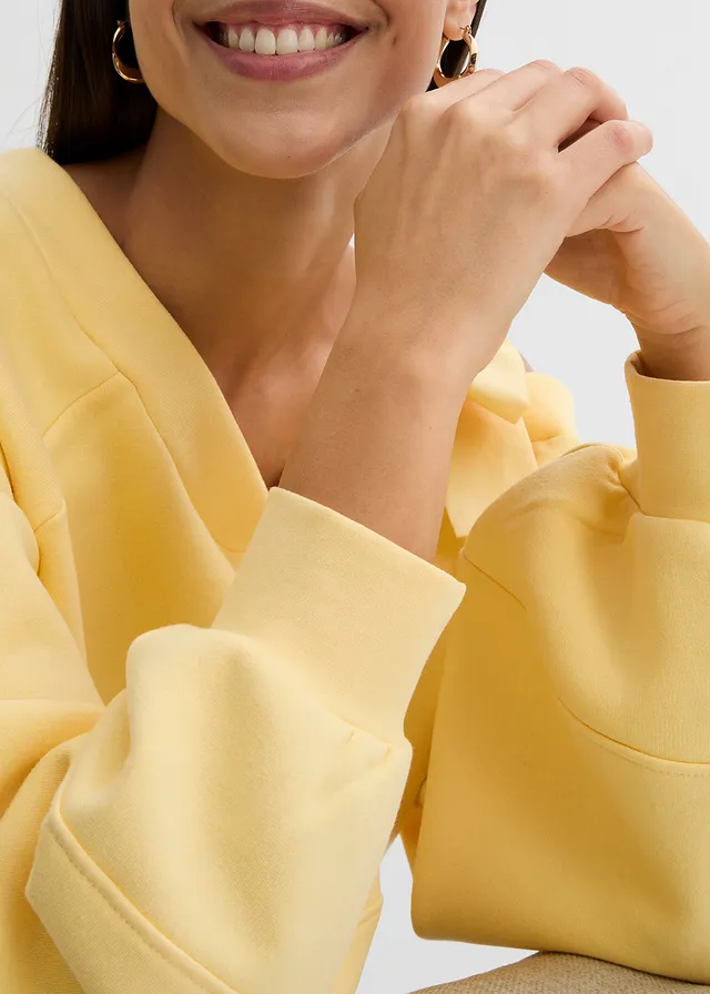 Sweat-shirt ample, asymétrique • jaune clair • product-page.page-title-suffix