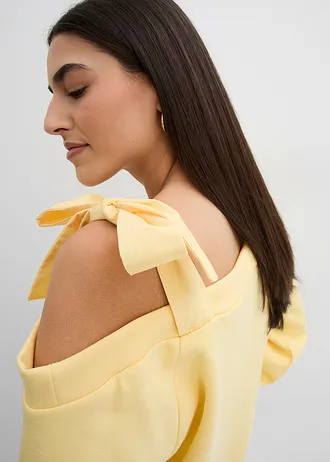 Wijde one shoulder sweater • lichtgeel • bonprix online shop