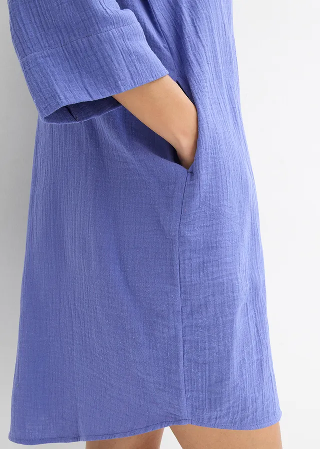 Robe blouse en gaze de coton • bleu violet • product-page.page-title-suffix