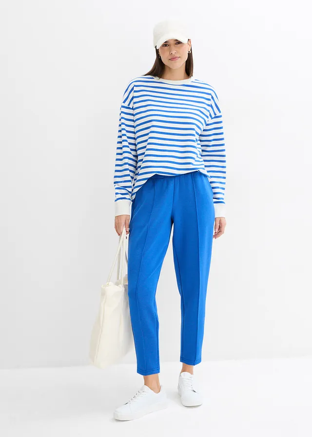 Pantalon de jogging en matière néoprène, taille élastiquée, Couleur: bleu arctique