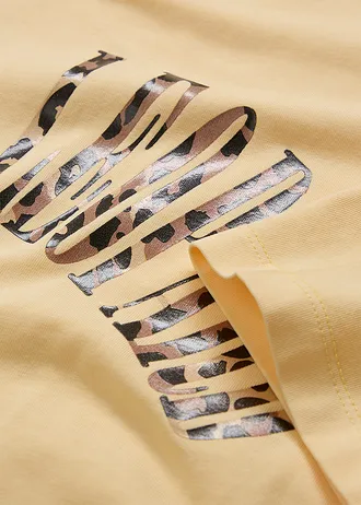 Bluză oversize din material moale cu bumbac • galben deschis cu imprimeu • magazin bonprix