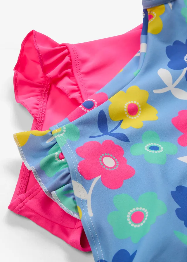 Badpak (set van 2), Kleur: neonpink + multicolour gebloemd