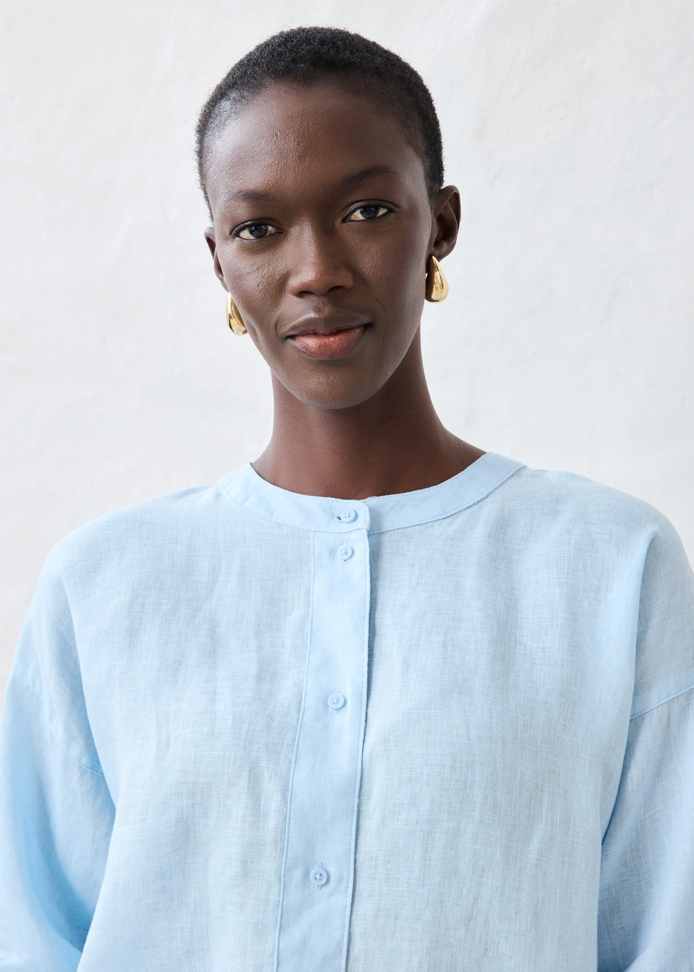 Oversized blouse van puur linnen • ijsblauw • bonprix online shop