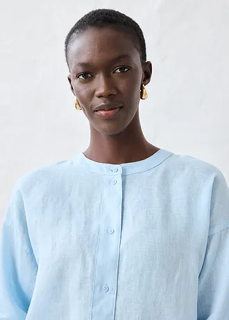 Bluză oversize din in 100% • bleu-gheață • magazin bonprix