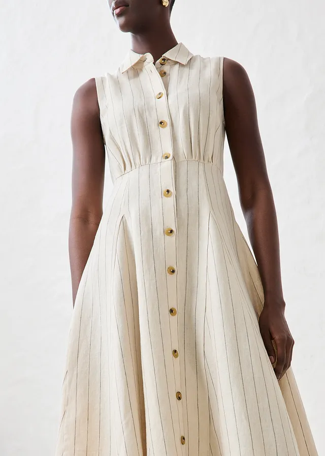 Robe-chemise, 100% lin • sable clair rayé • product-page.page-title-suffix