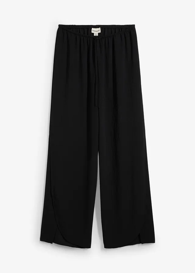 Pantaloni Palazzo din crep texturat