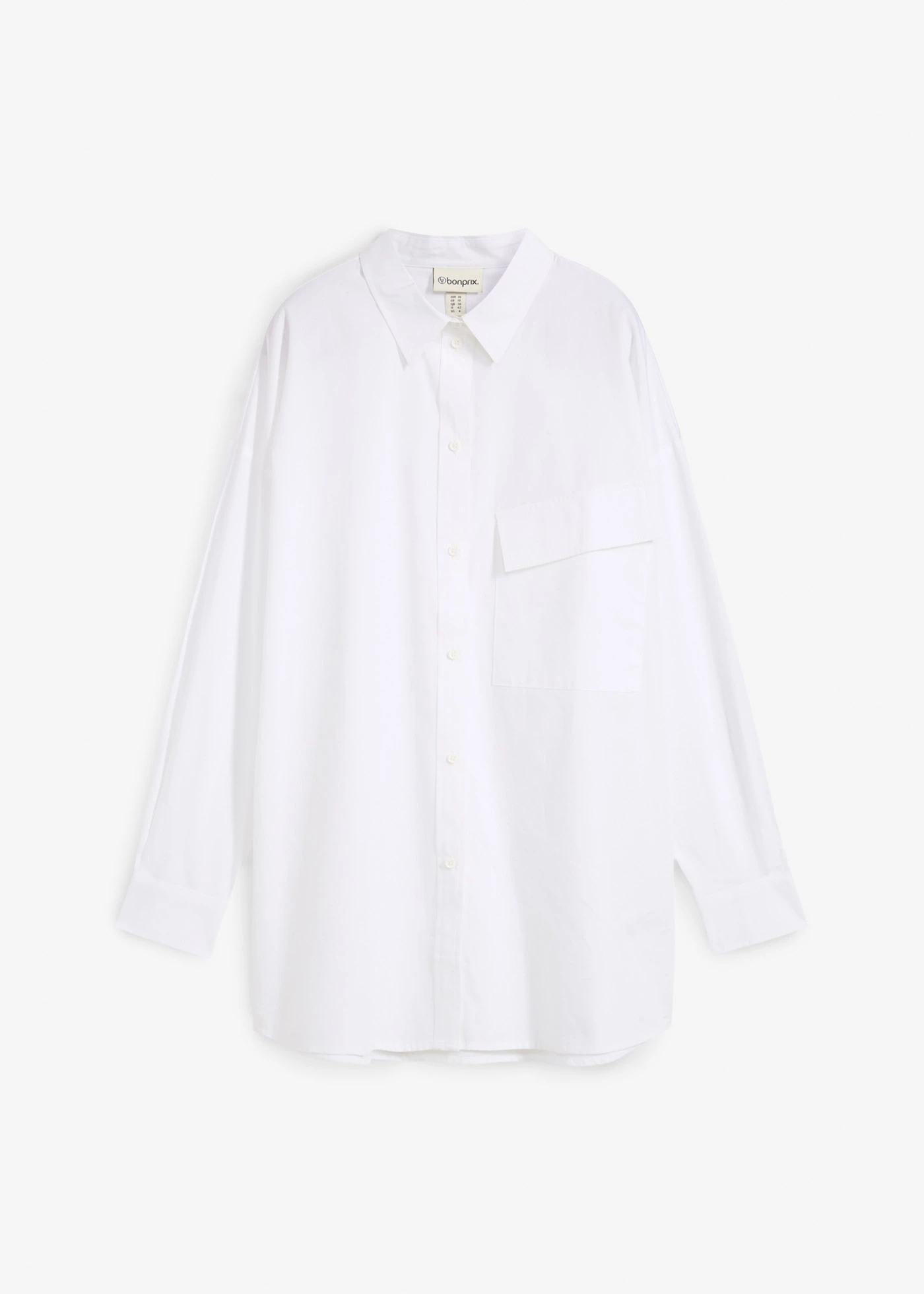 Lange blouse van katoen • wit • bonprix online shop