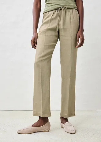 Kalhoty bez zapínání, z čistého lnu, barva: 