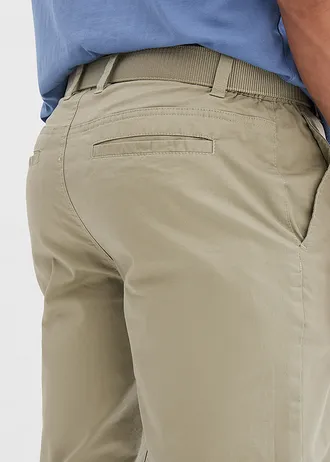 Regular Fit chino nadrág elasztikus derékpánttal és övvel, Straight • új keki • bonprix áruház