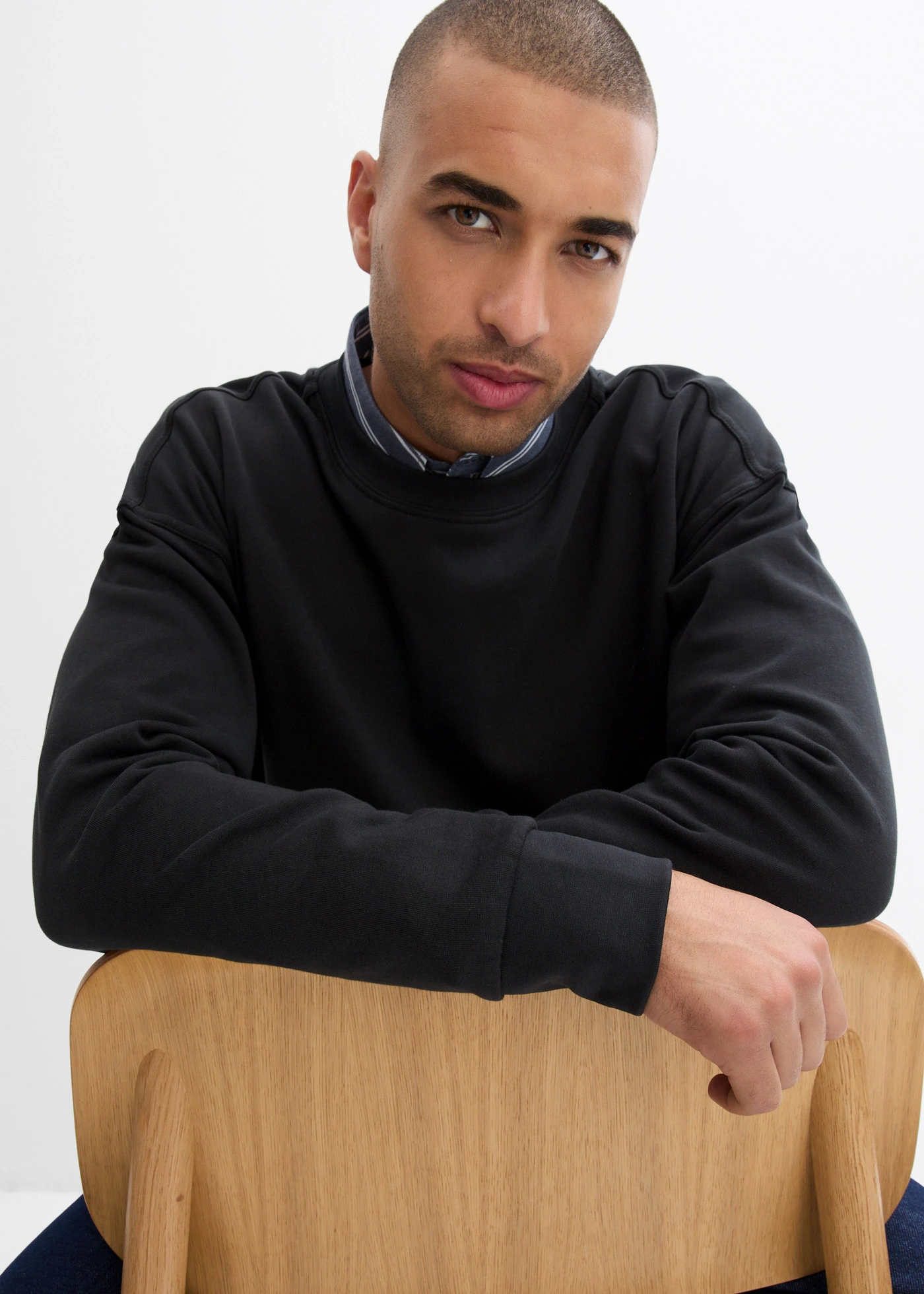 Sweater van puur katoen, loose fit • zwart • bonprix online shop