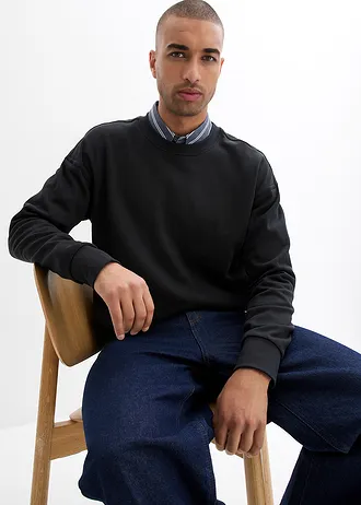 Sweat 100% coton, coupe loose • noir • Boutique bonprix
