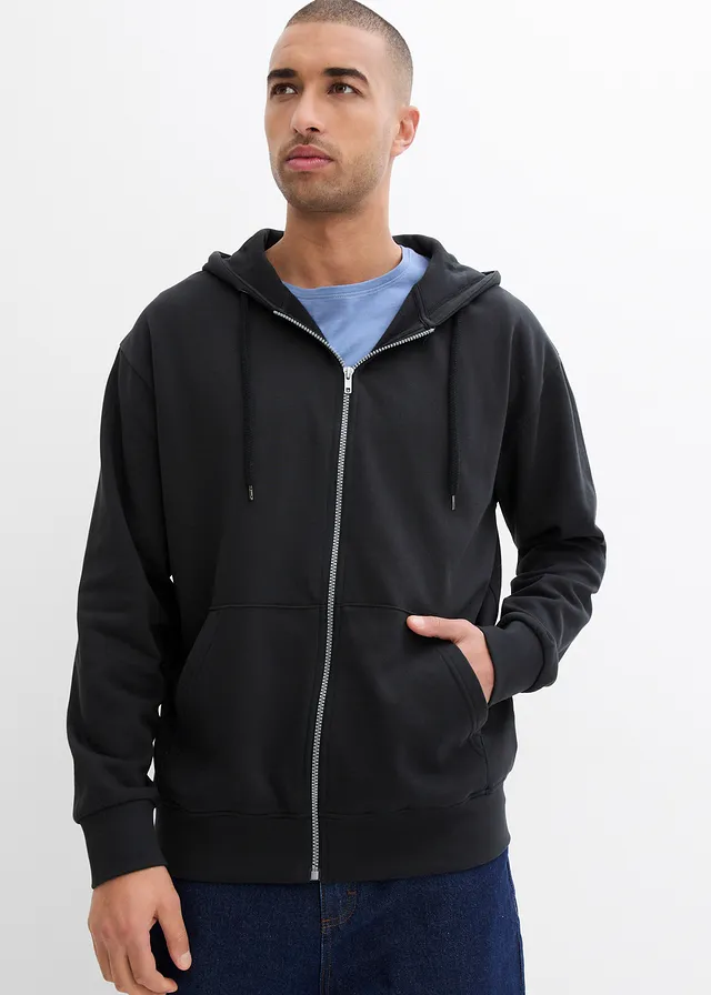 Mikinová bunda s kapucňou, Loose Fit • čierna • obchod bonprix