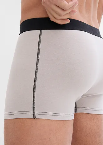 Strakke boxer met katoen (set van 3) • zwart+lichtgrijs • bonprix online shop
