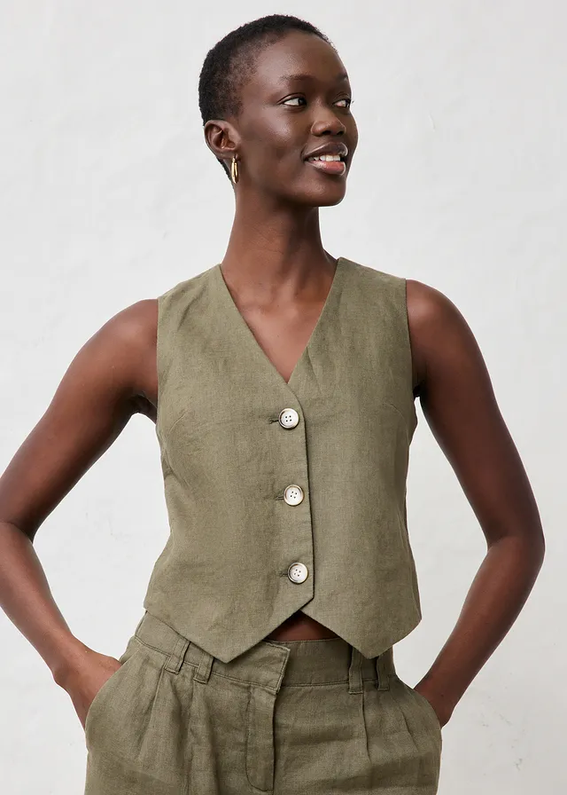 Gilet sans manches 100 % lin