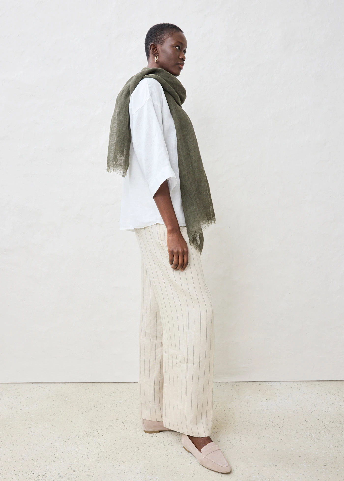 Bluză oversize din in 100% • alb • magazin bonprix